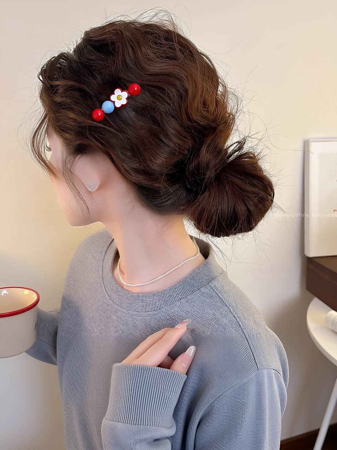 3# Bead flower clip ~6 cm