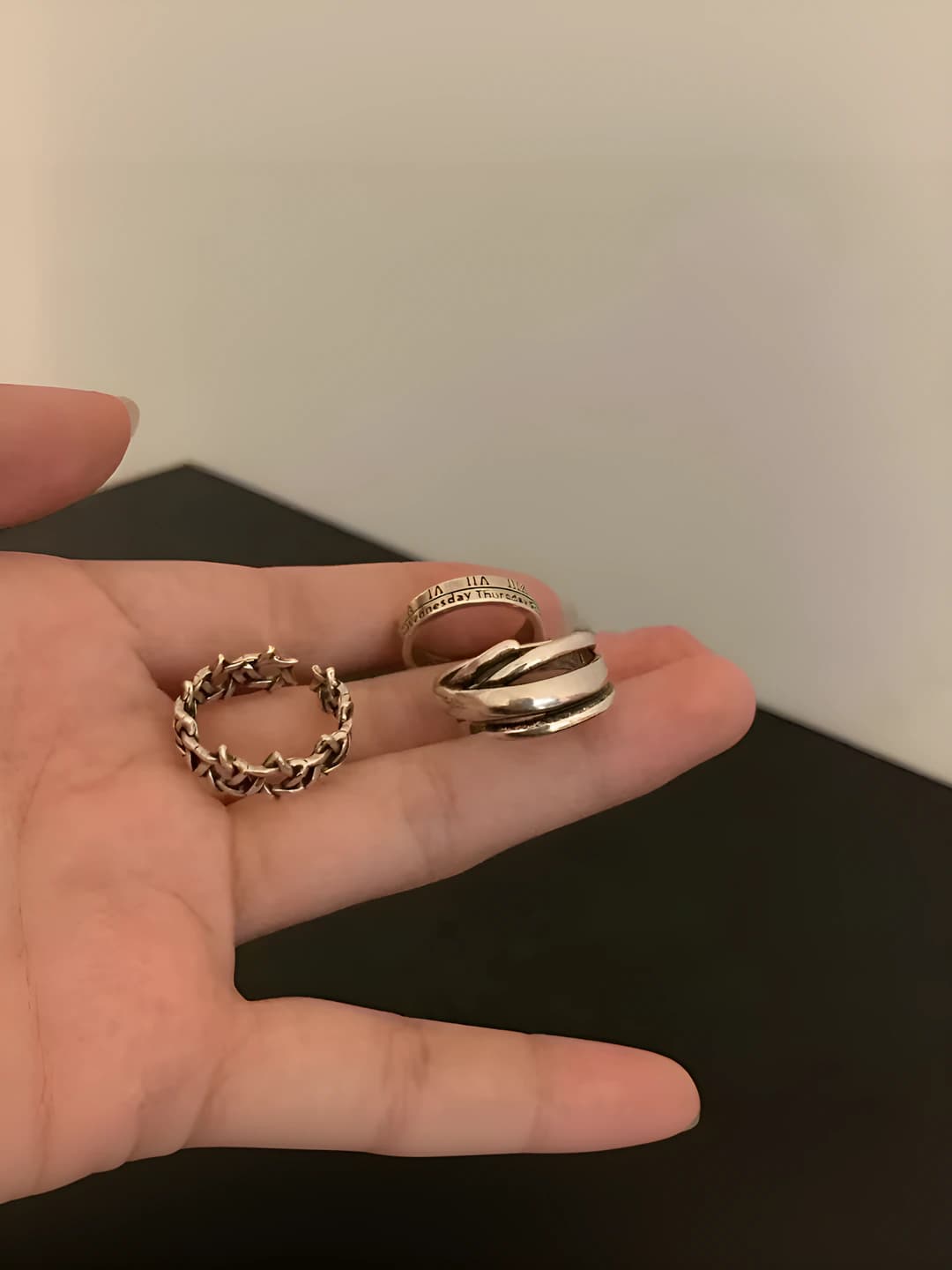 Women's retro open alloy fashion ring, Korean style, with Roman numerals