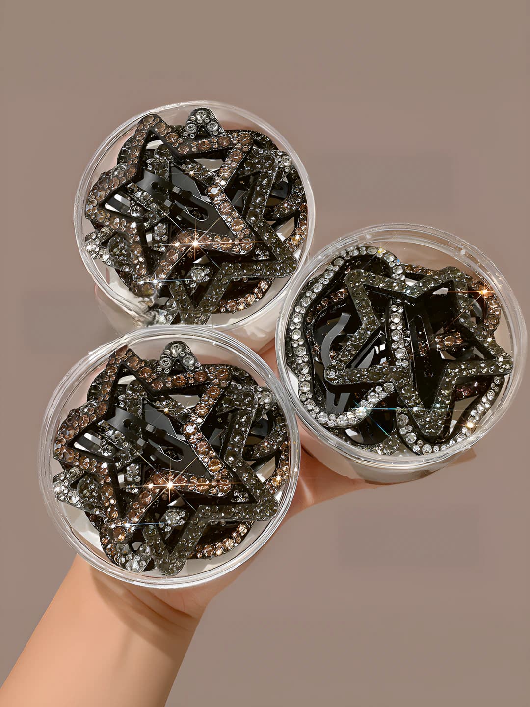 Women's star rhinestone hair clips and combs, plastic, 2026