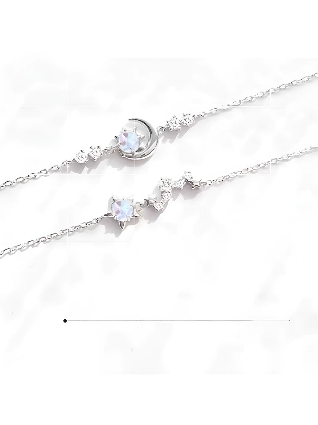 Women's Korean style bracelet with moon and star design made of brass