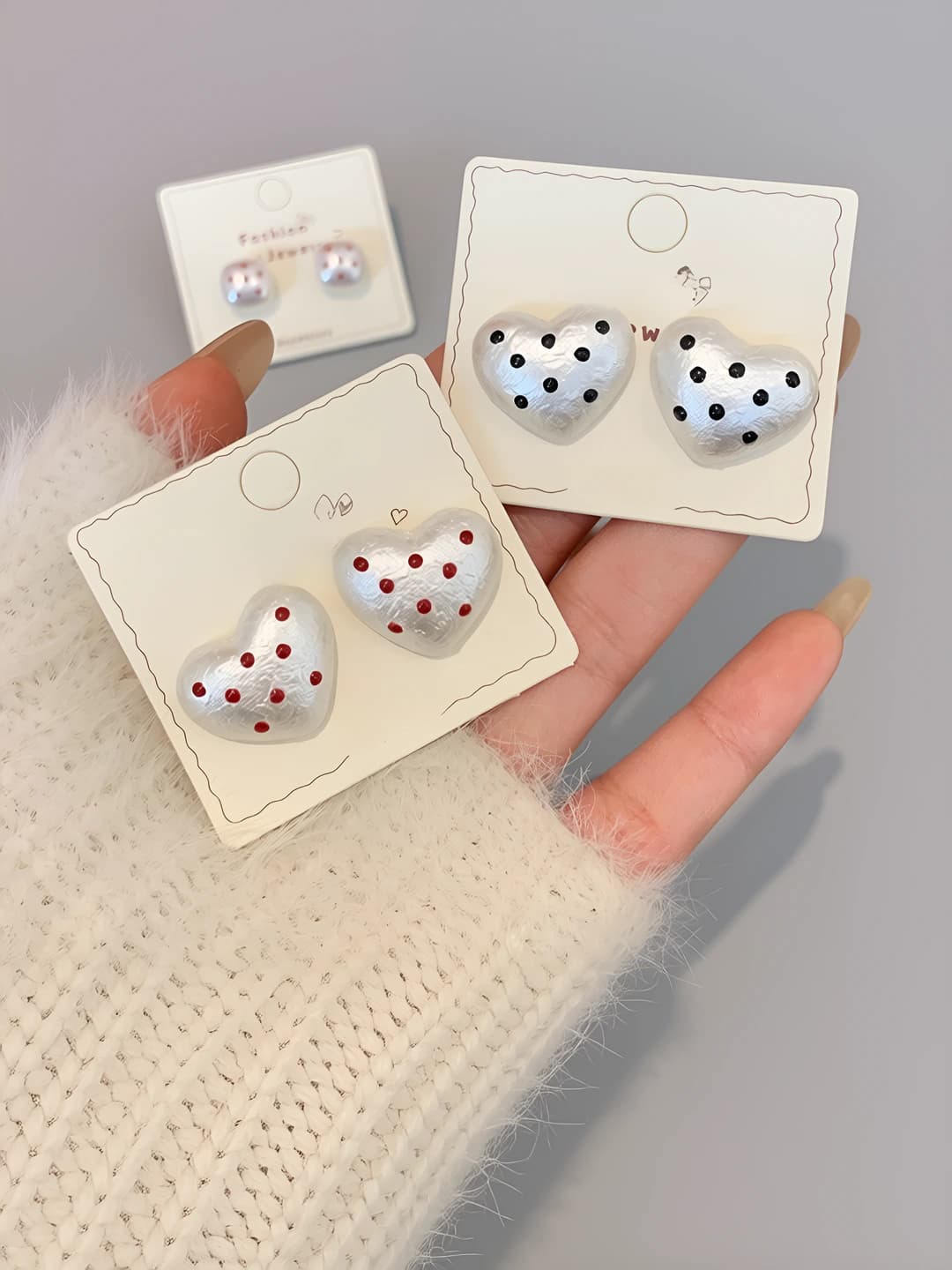 Ayollar uchun retro uslubdagi polkadot va geometrik shakldagi perla ziraklar, 925 kumush tikan, enamel ishlov berilgan