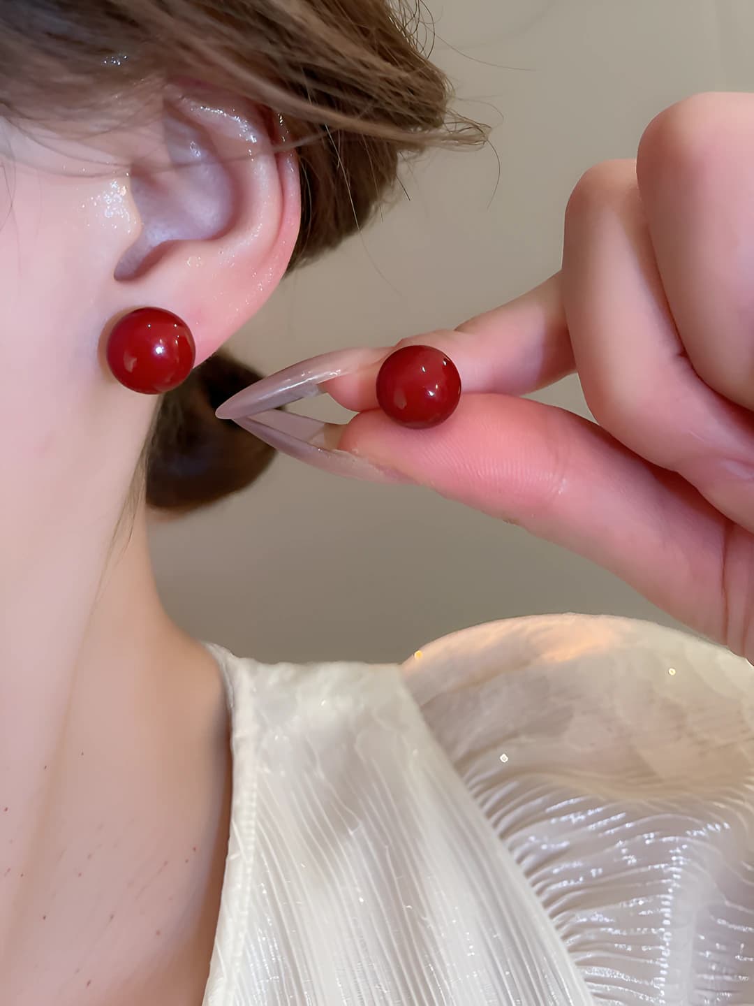 7# Серебряная игла - Красный - 12mm
