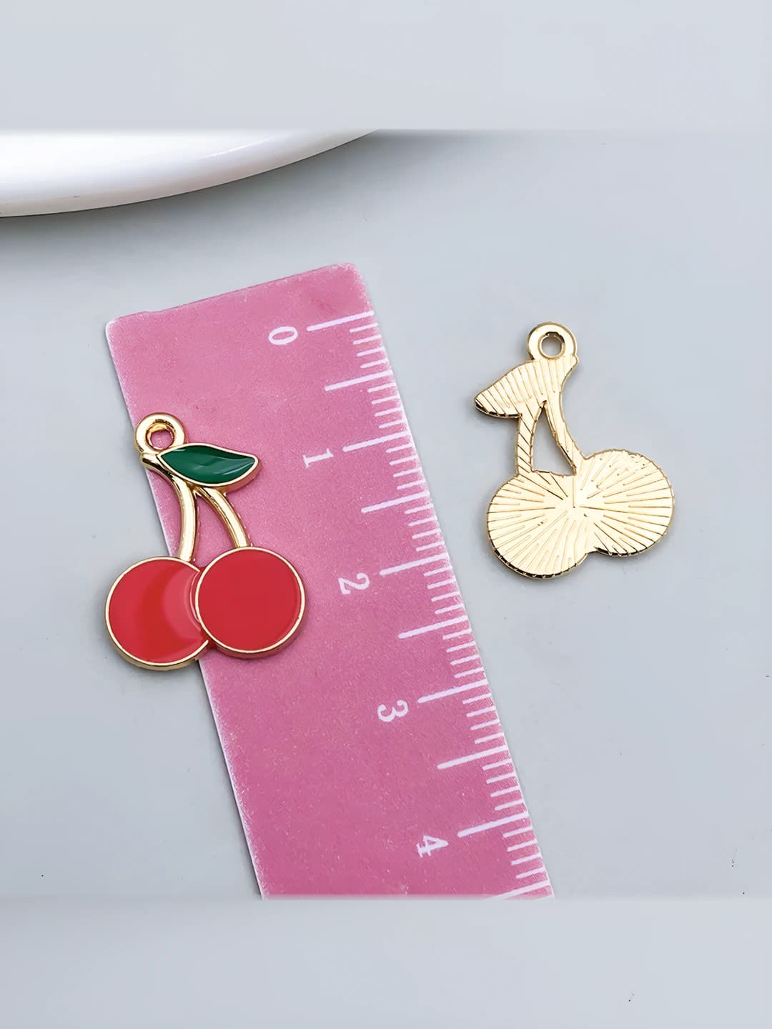 1 шт KC золото красный эмаль вишня 20x15x1mm-0.8g-23442