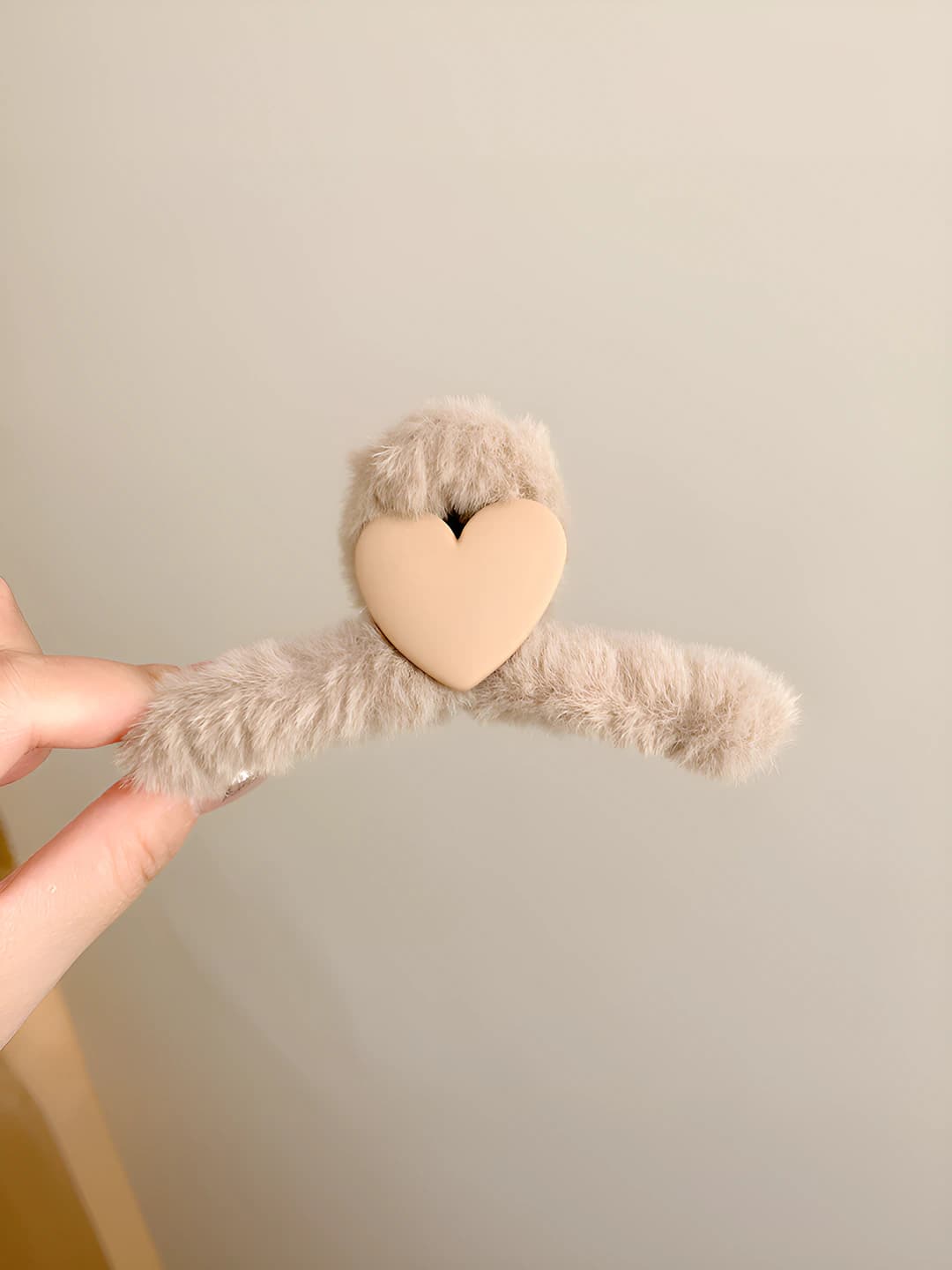 Dark coffee khaki heart 11 cm