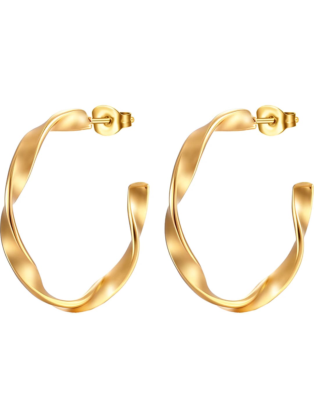Twisted C hoops Gold