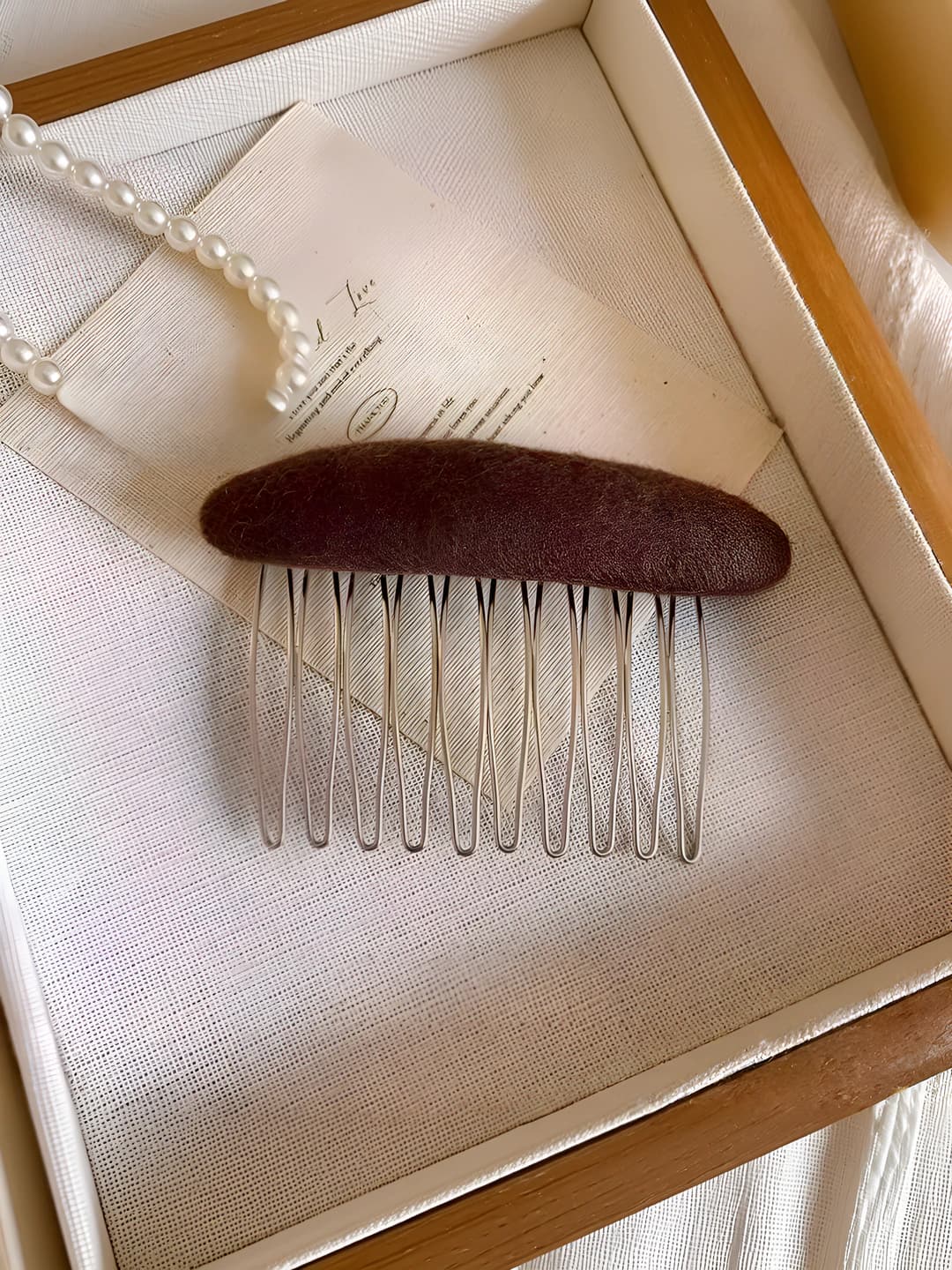 Retro hair comb, coffee