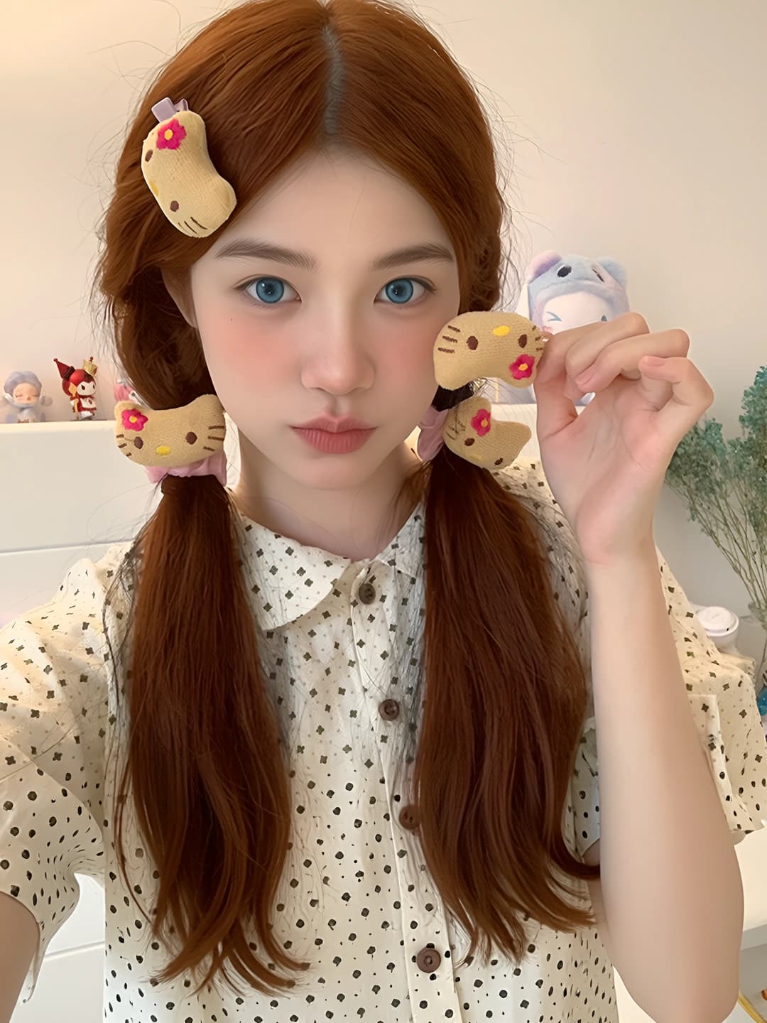 Women's plush cat hair clip, handmade, cute and fresh sweet style