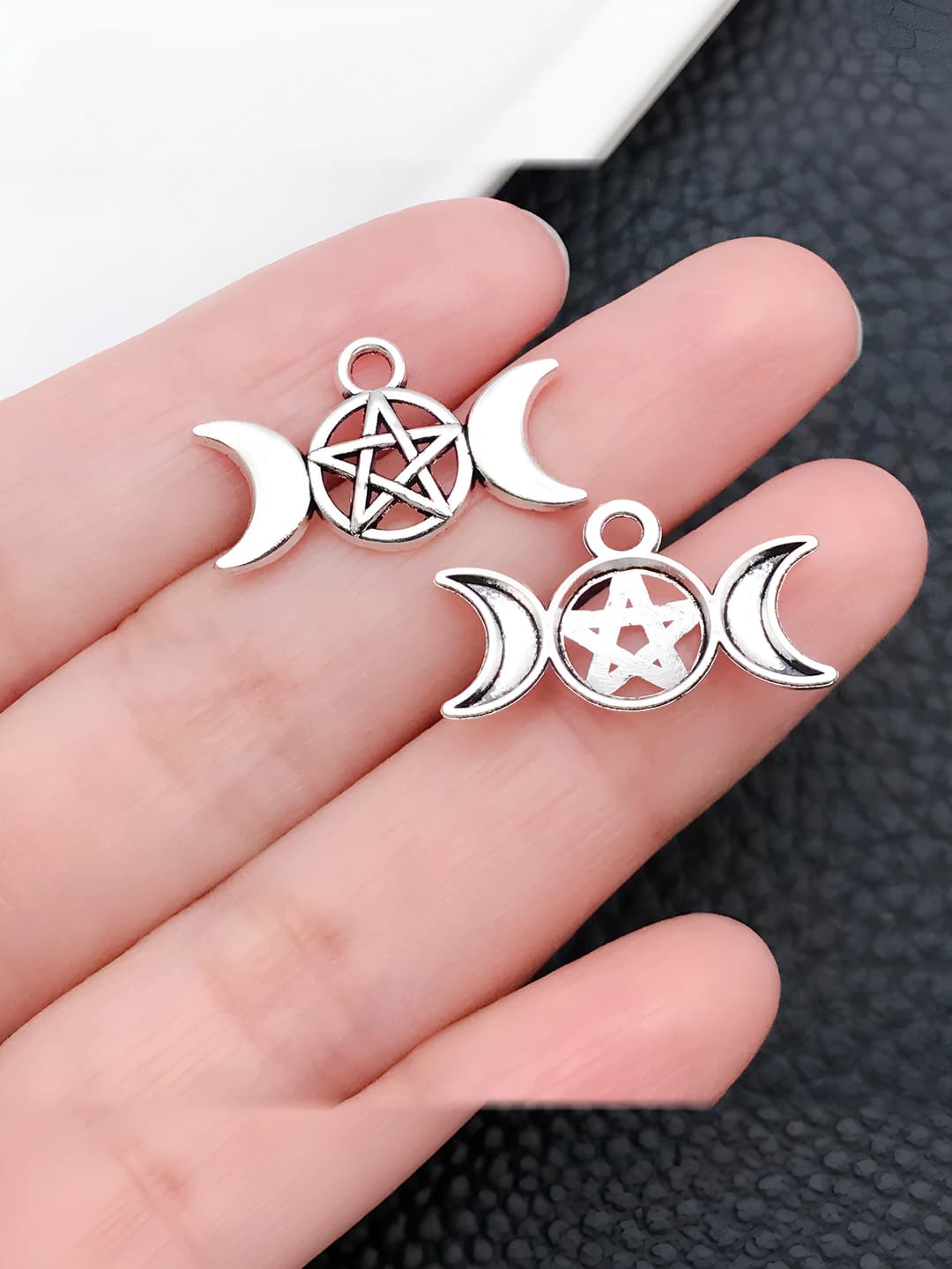 1 pc antique silver candy shape moon star 13x22mm-0.6g