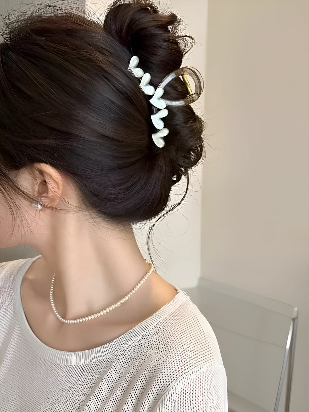 3# grey-green heart clip