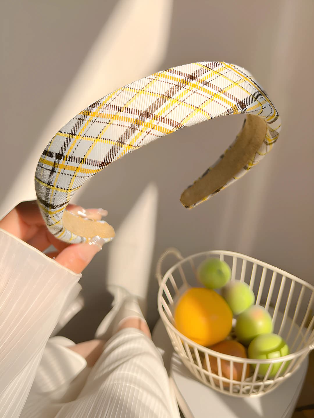 Large plaid headband