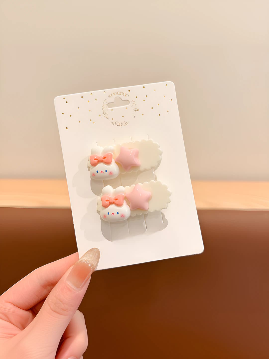 4# Rabbit star wavy clip pair - 4 cm