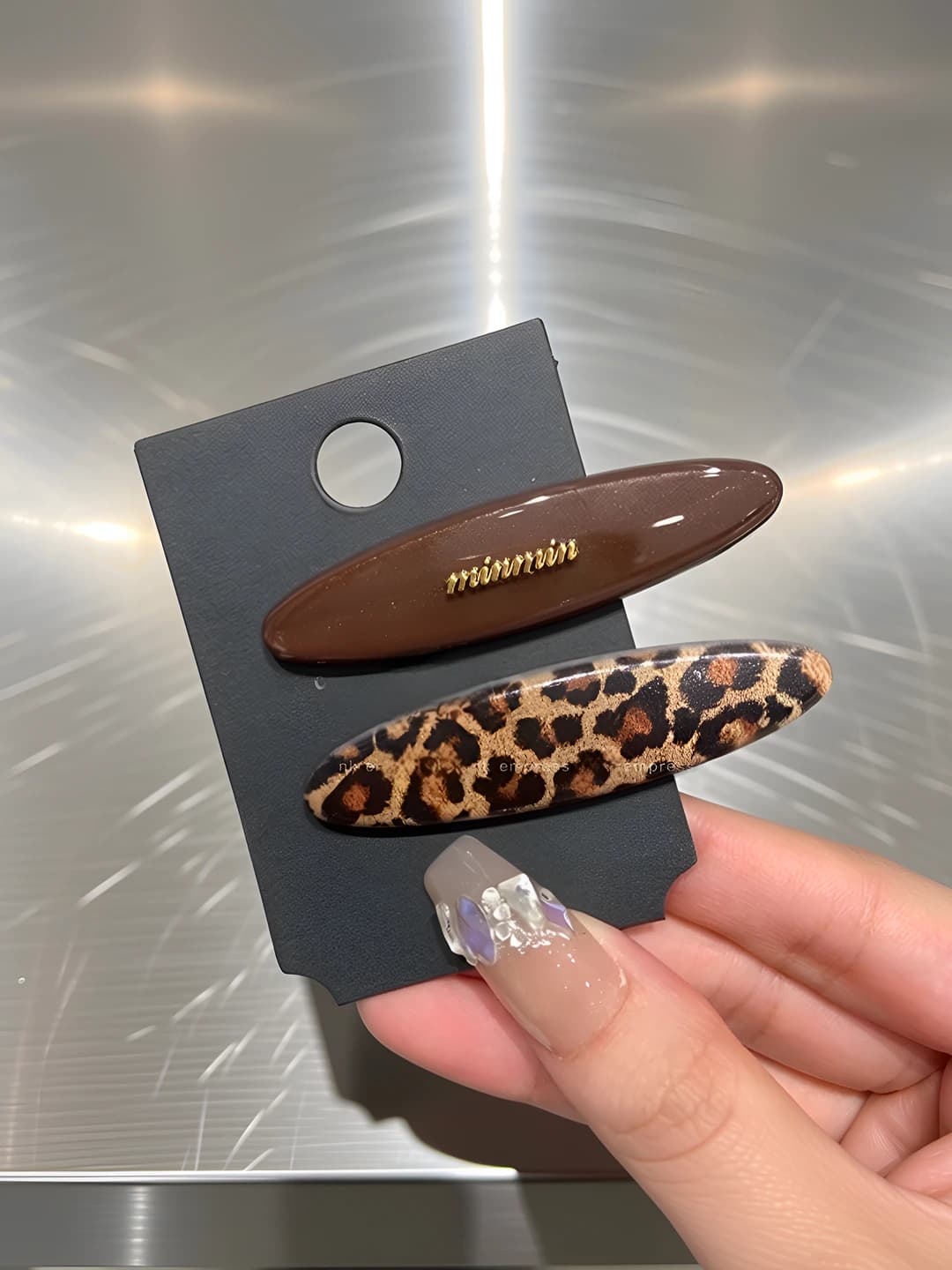 1# Letters+Leopard - 4cm clip, 7cm accessory