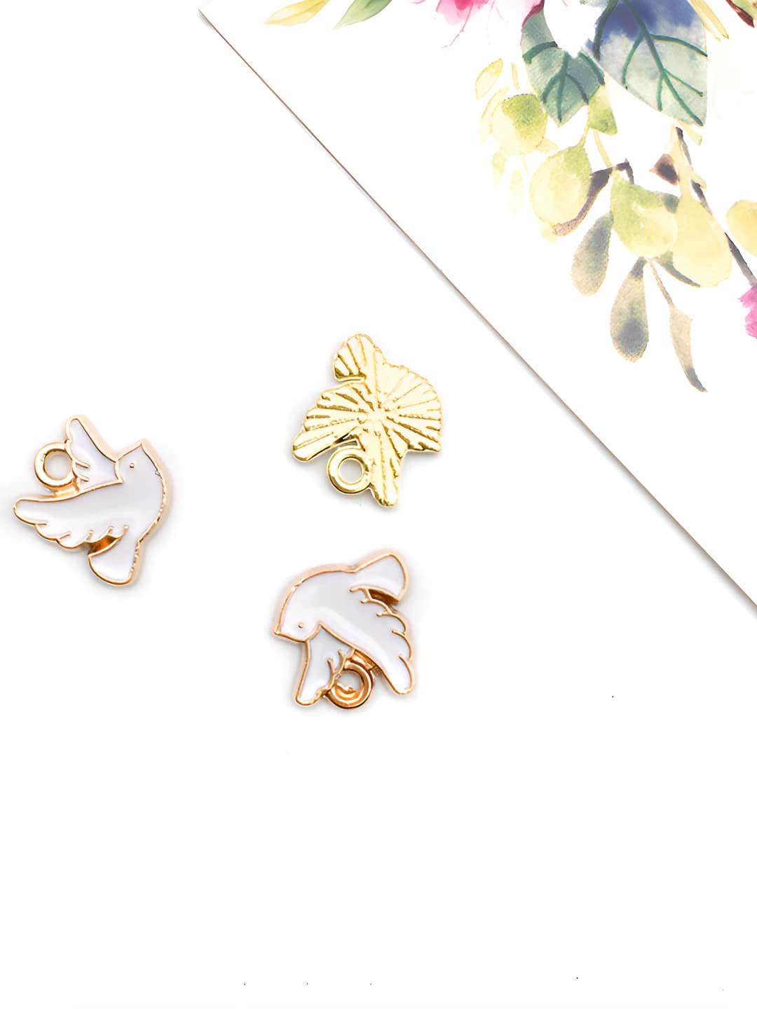 1 pc white bird, enamel
