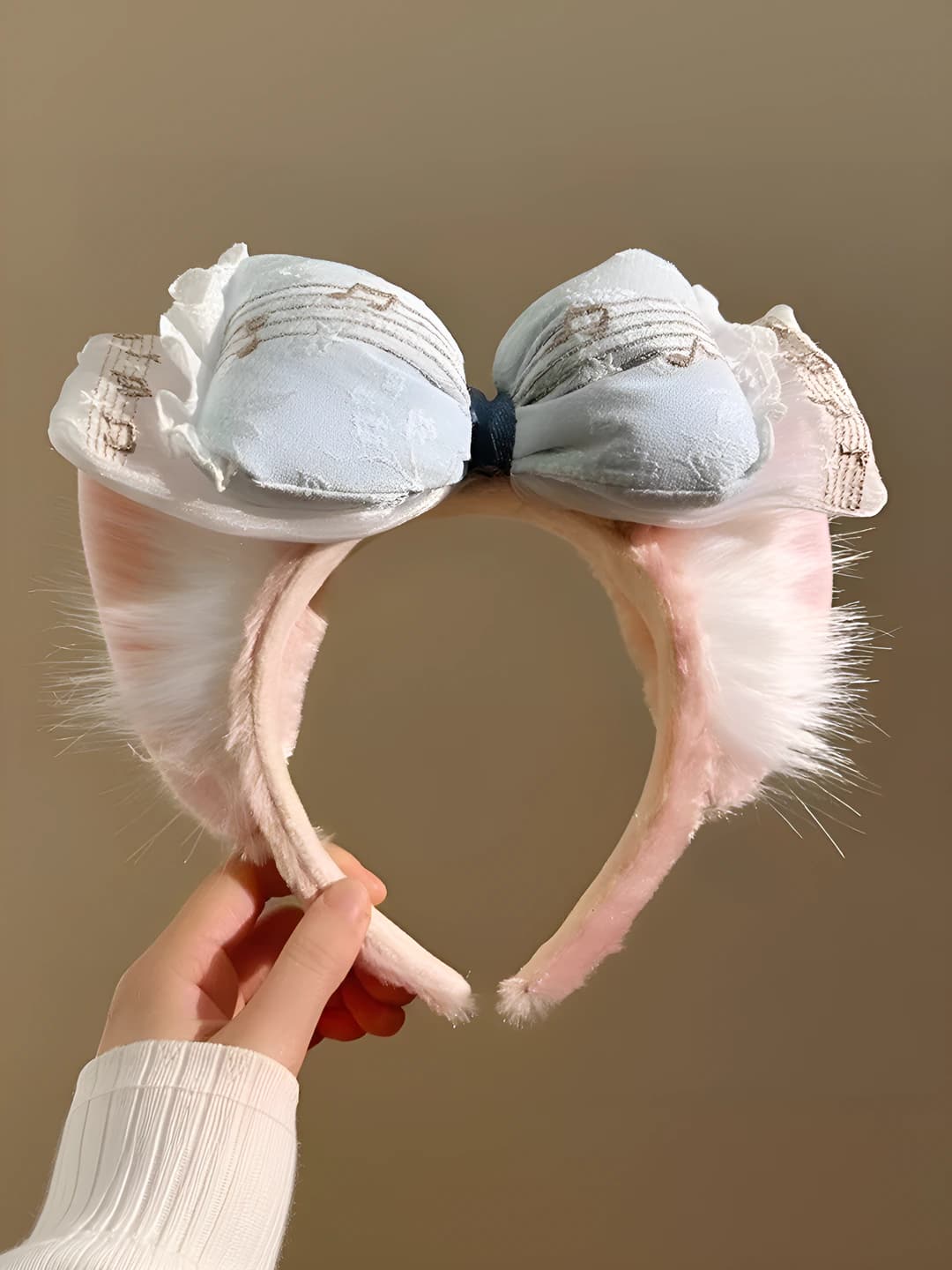 Women's 2026 plush bow headband, handmade, design element: cartoon, style: cute