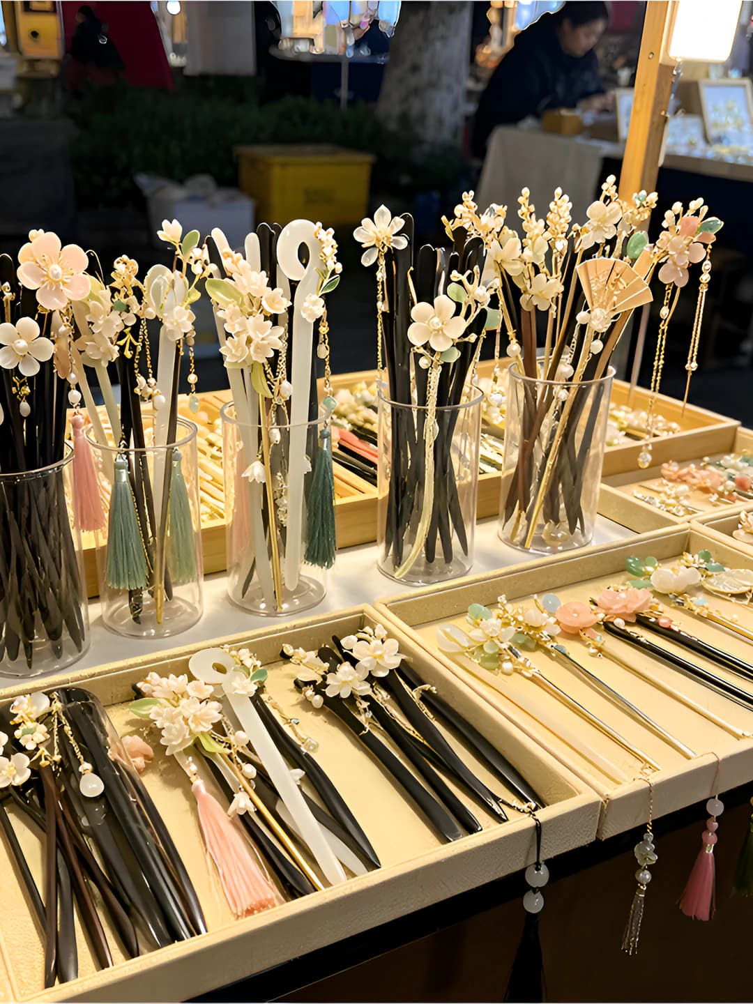 Women's decorative hairpins: alloy, Korean style, tassel design element, electroplating processing technology
