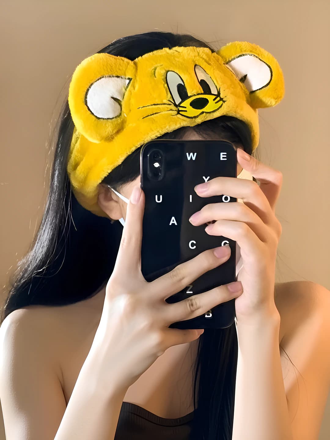 Ayollar uchun Tom va Jerry qahramonli plyus karton obodok, o'yinchoq yuz yuvish taqilmasi