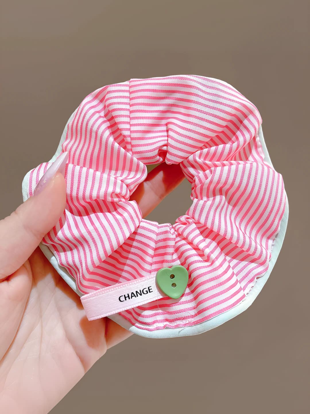 1# Small fresh baguette scrunchie pink - Fabric - ~12.5 cm