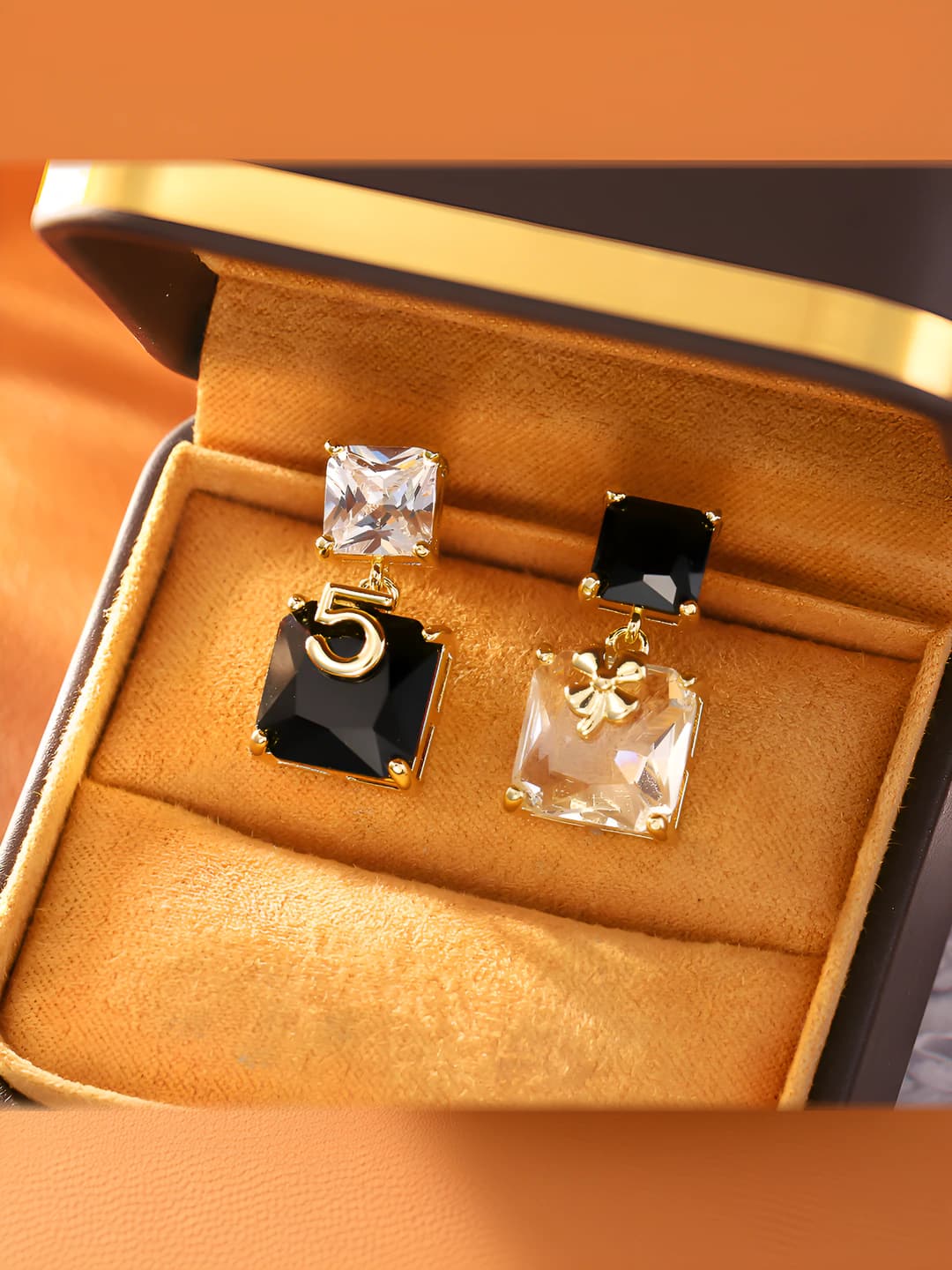 Women's number earrings: asymmetric, 925 silver, eco-friendly copper, real gold plating, sweet cool style, design element