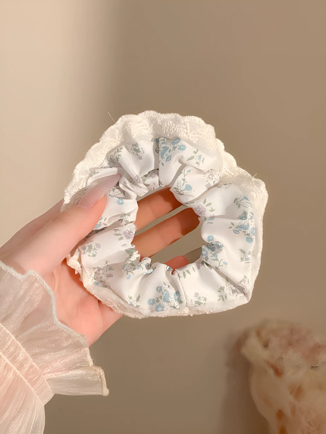 5# Розовый мелкий цветочный большая резинка - 13 см