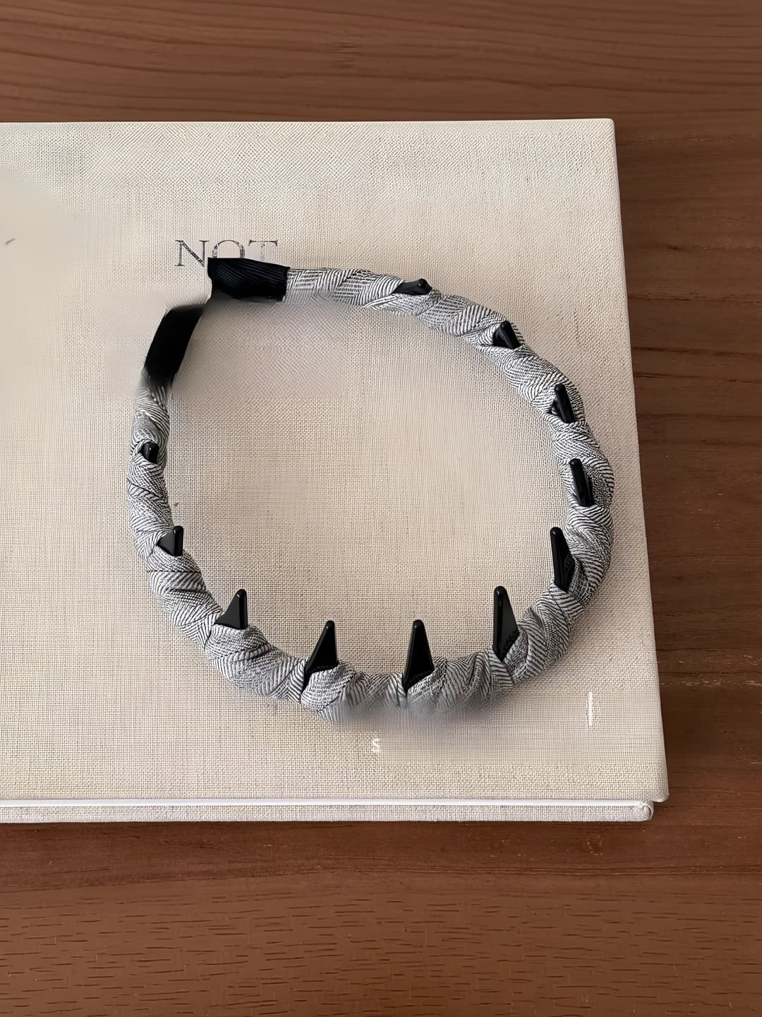 Denim toothed headband [Light grey]