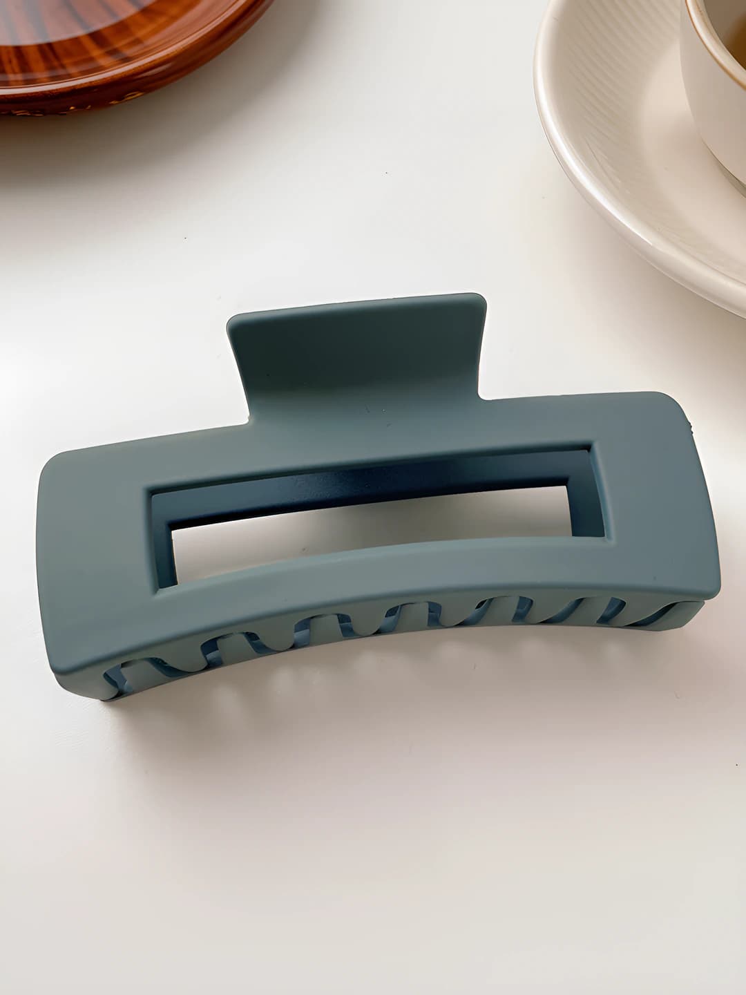 6# Grey-blue square clip#