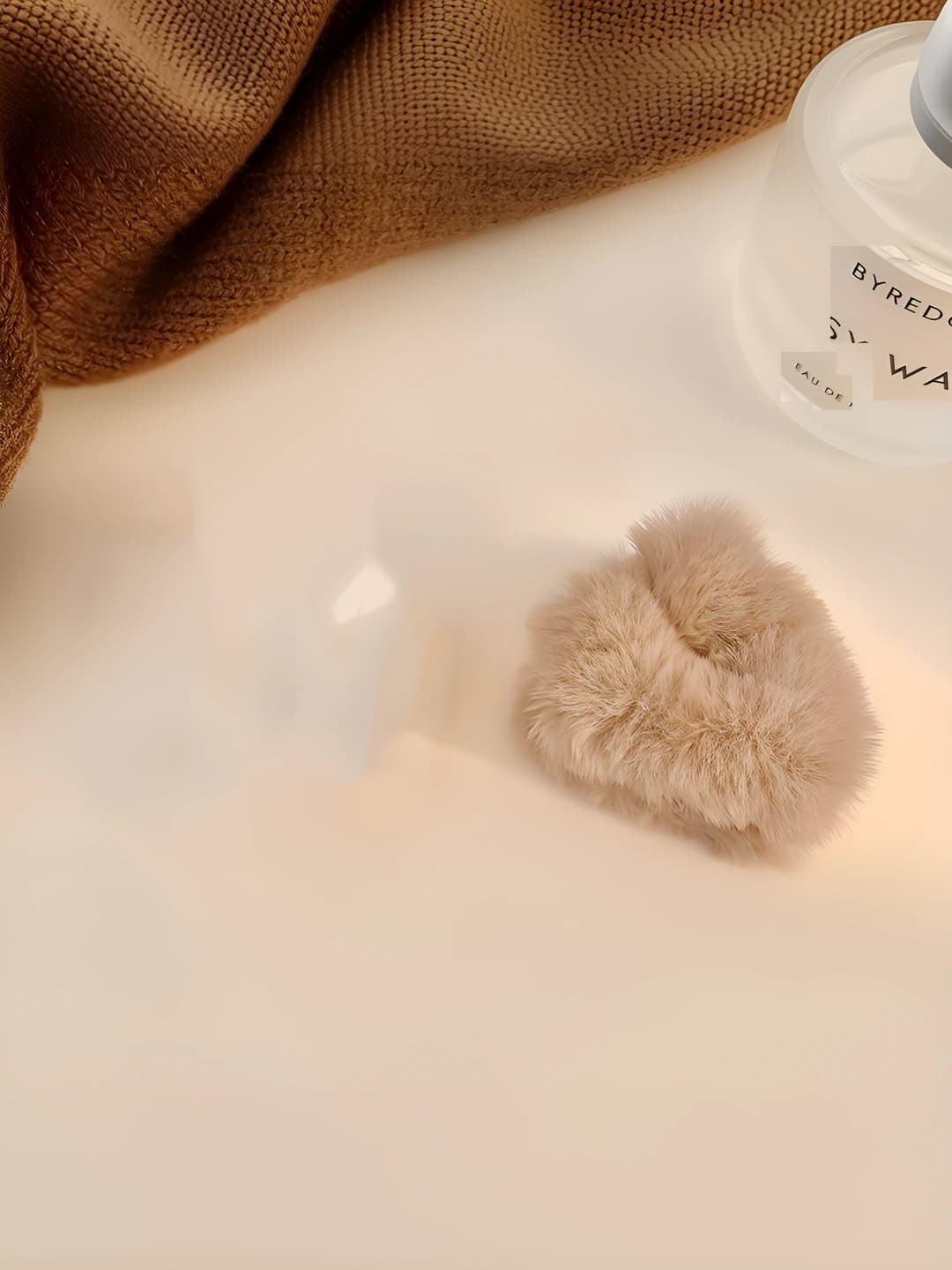 Flocked cat ears light coffee-5cm