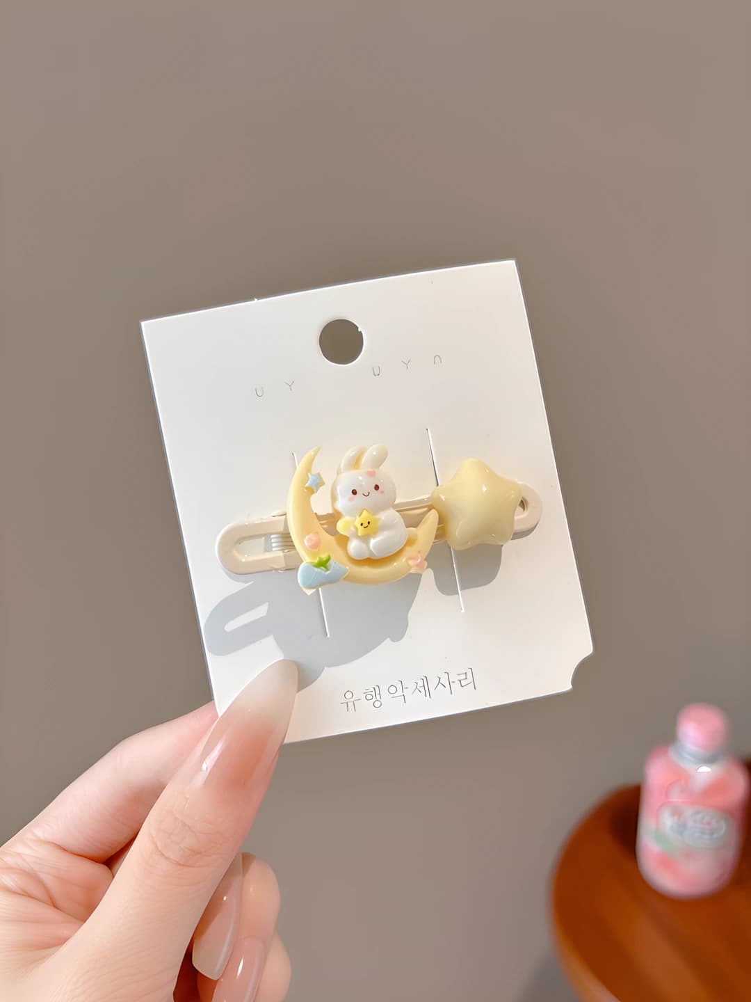 Moon bunny star hair clip, 5.8 cm