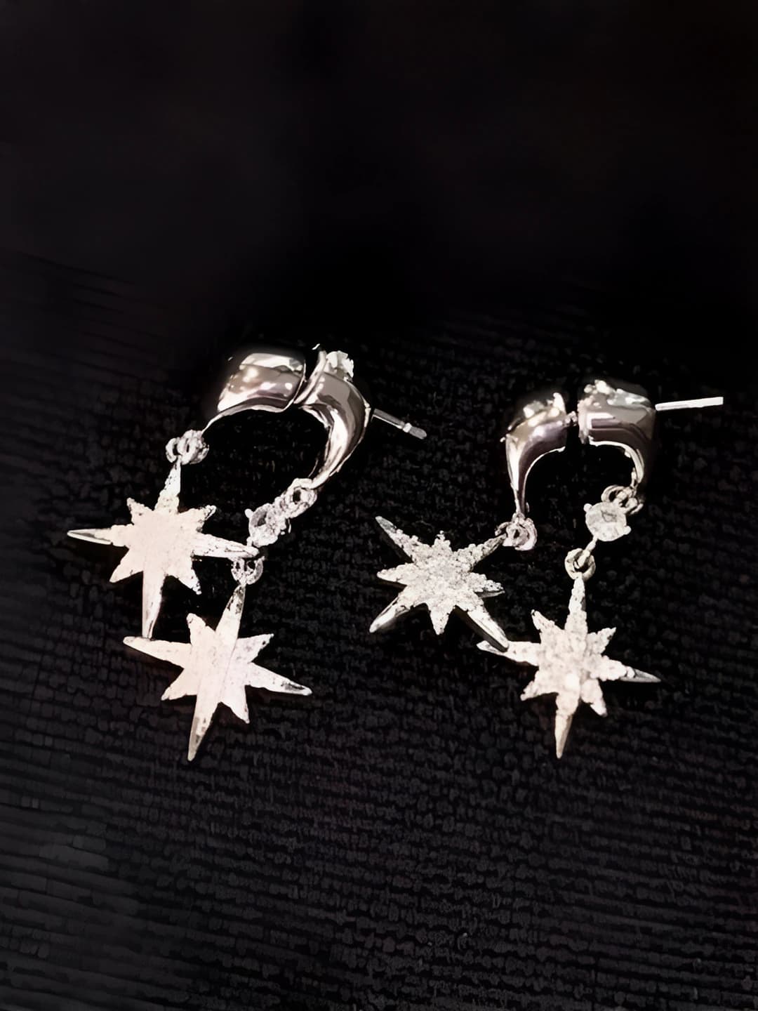 Silver 8-point star stud earrings 929