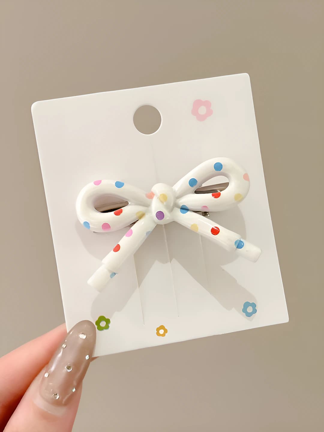 Bow [Yellow polka dot] 5 cm