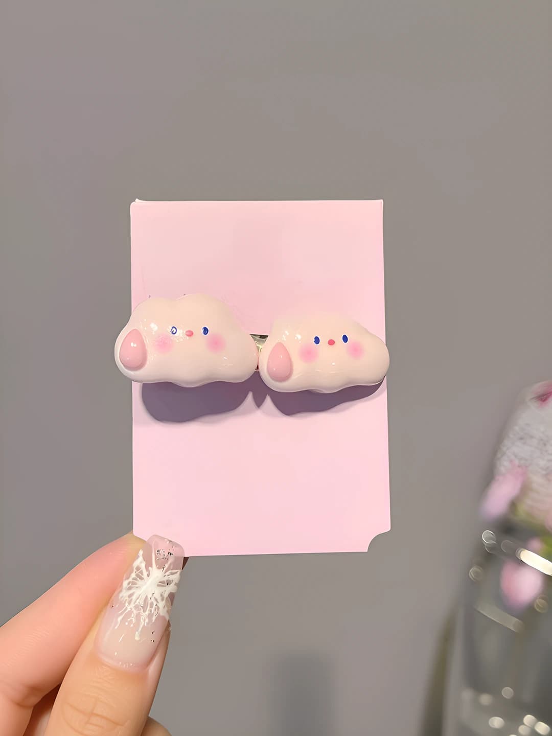 Pink Double Cloud Clip 4.5 cm