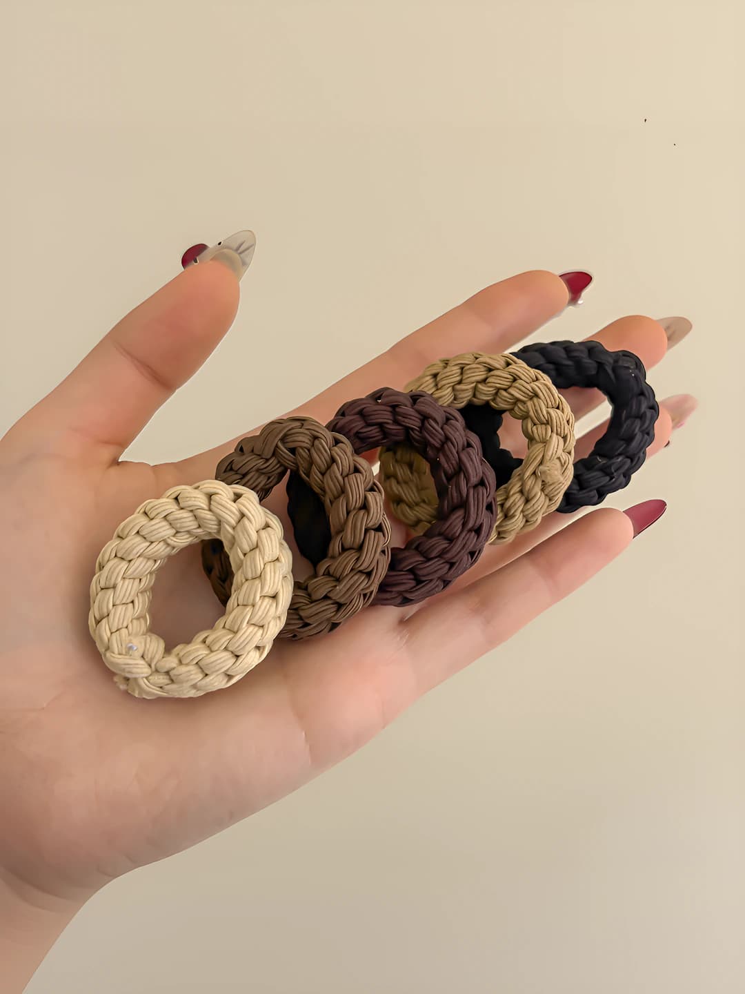 Milk-coffee elastic cord 5 pcs