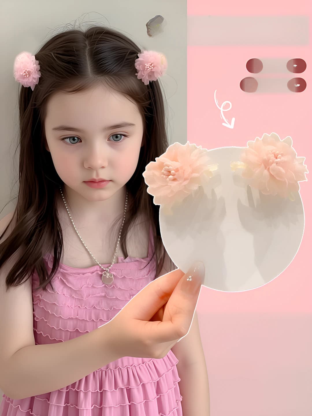 2# Pink pair clip (base ~4.5 cm)