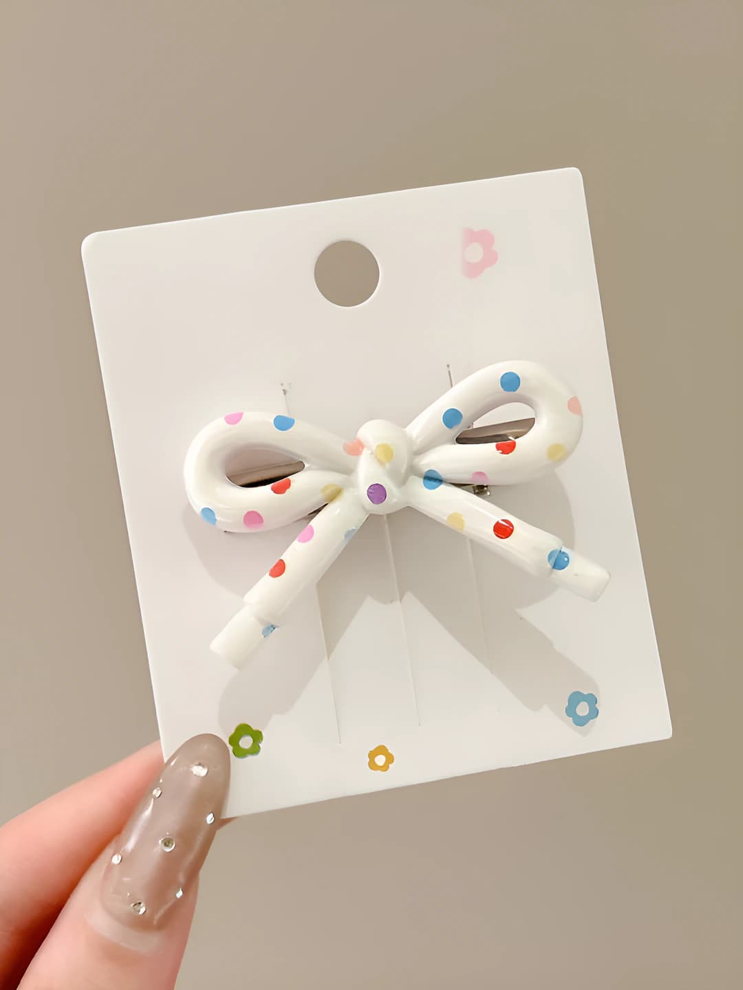 1# Bow [Yellow polka dot] - 5 cm