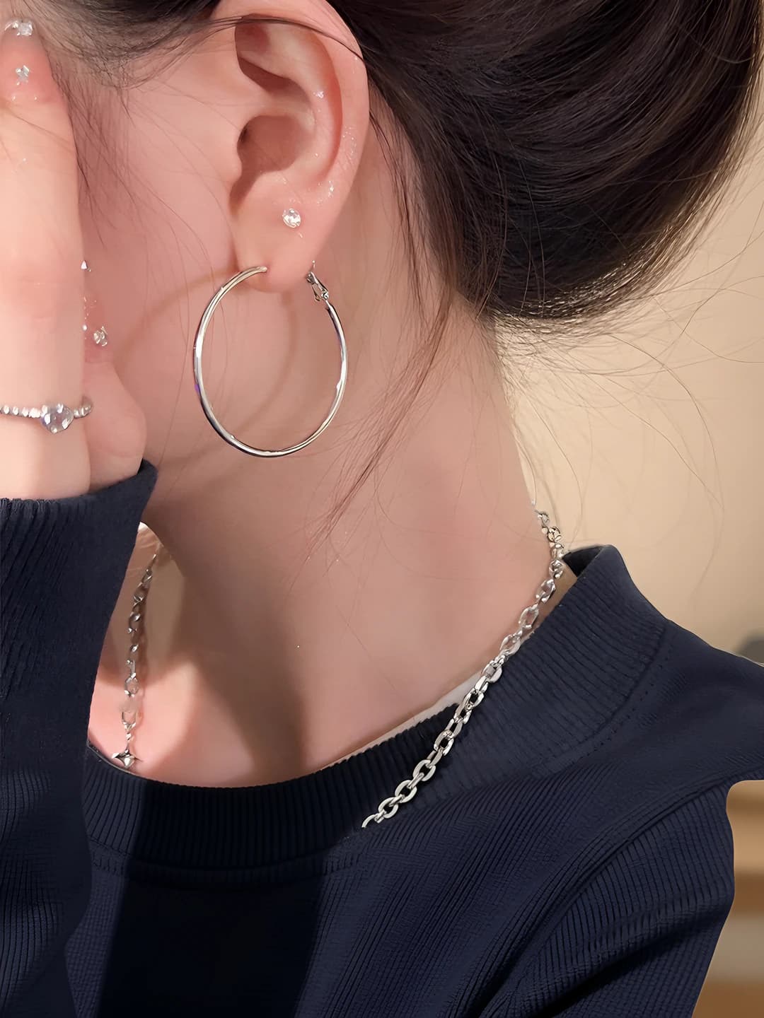 Silver 5cm [Pair]