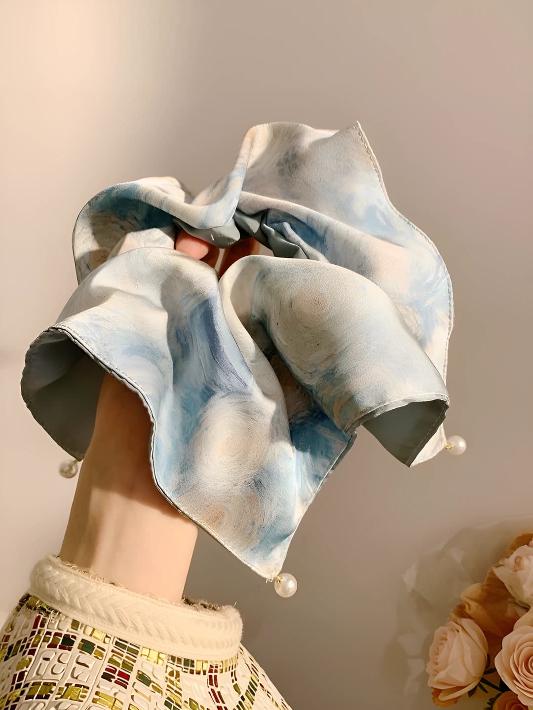 35# Starry pearl pendant scarf-20cm