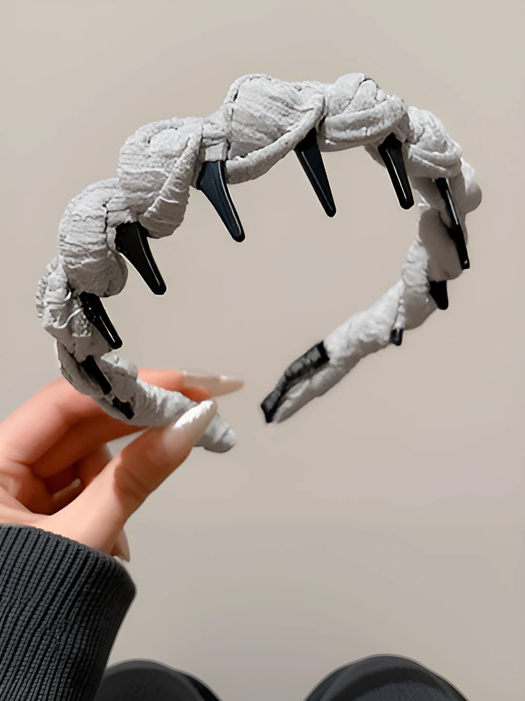 Blue-grey twisted headband