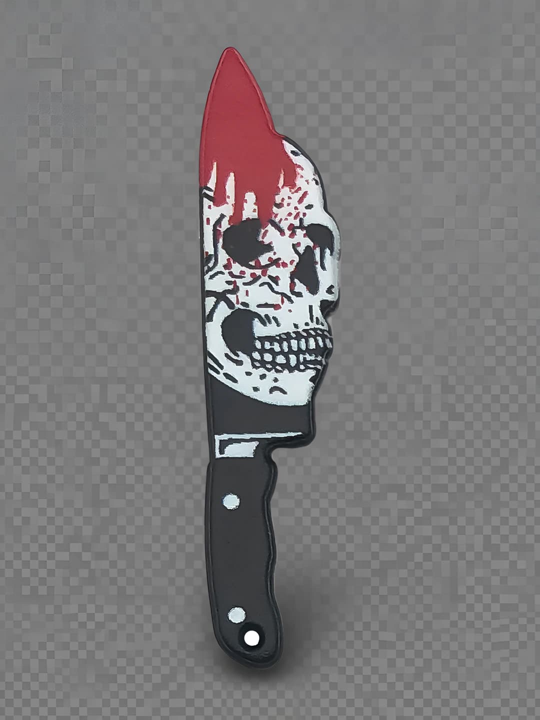 1 pc skull with bloody knife 56x13mm - 1.3g - 19277