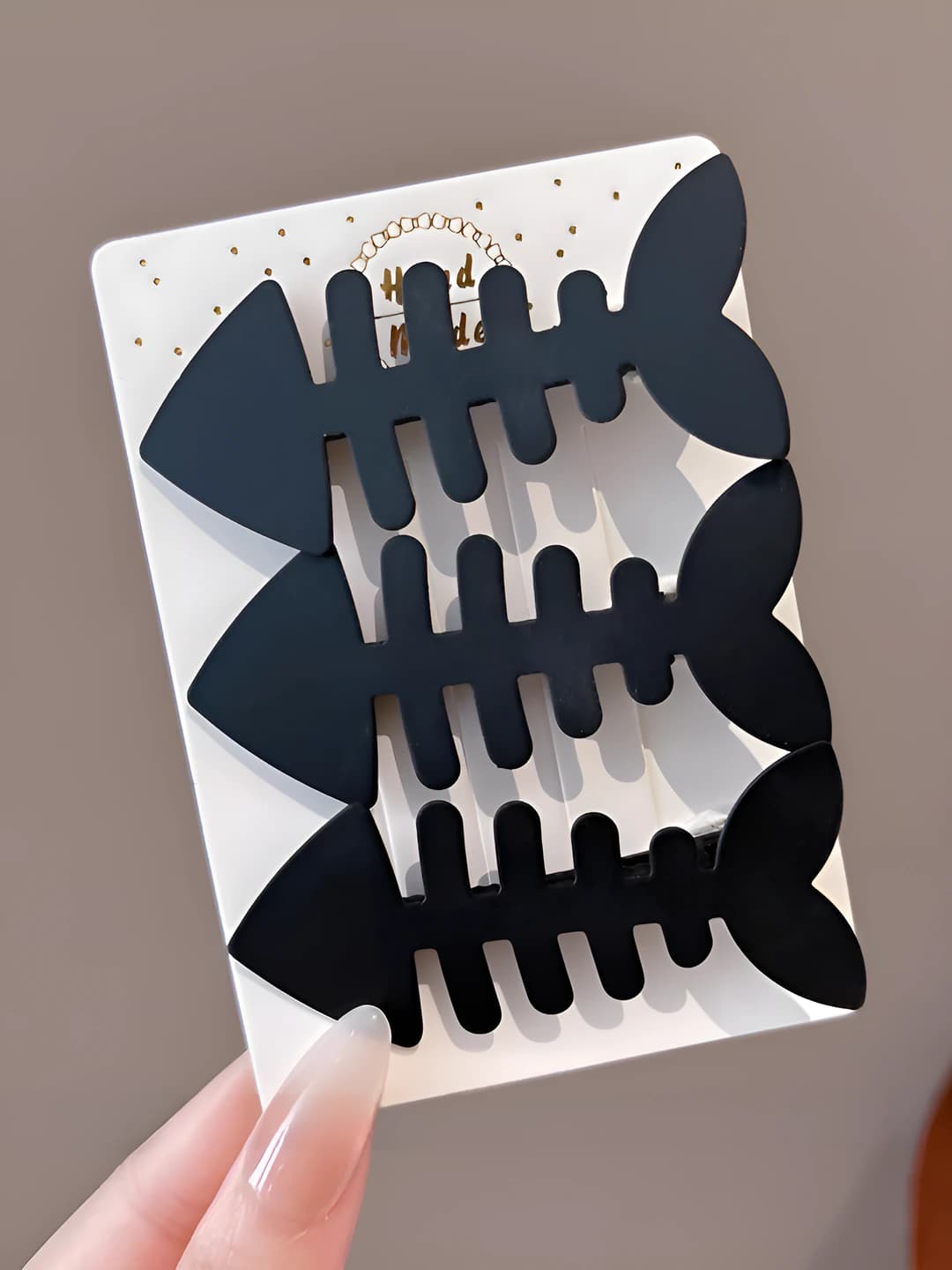 Black fishbone, 3 pc, 7 cm