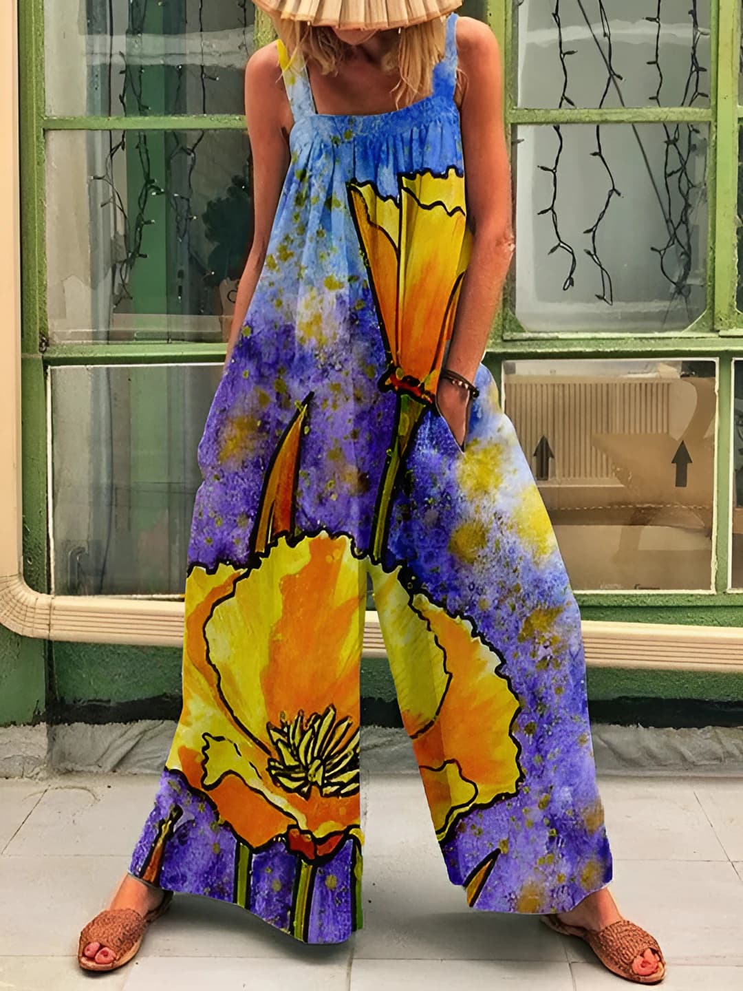 Yellow large floral