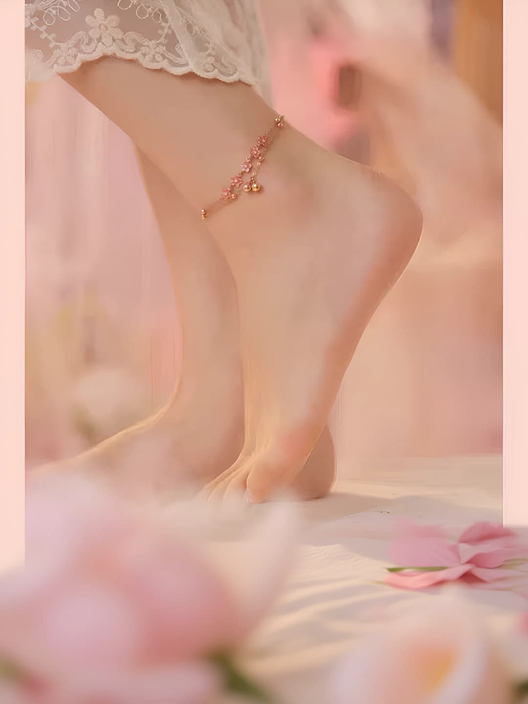 Small flower bell anklet