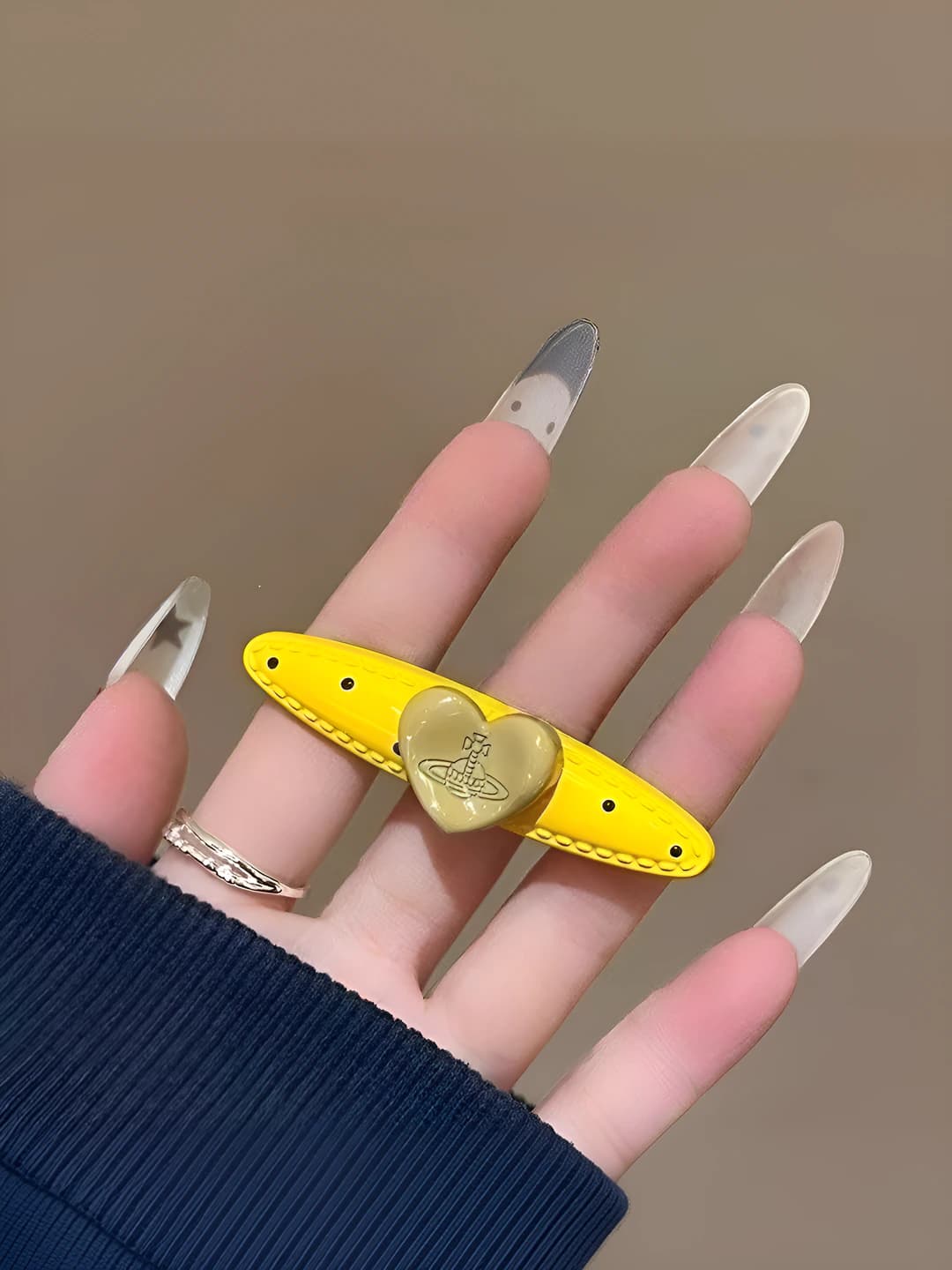 Жёлтый, сердце, горошек, 4.5 см