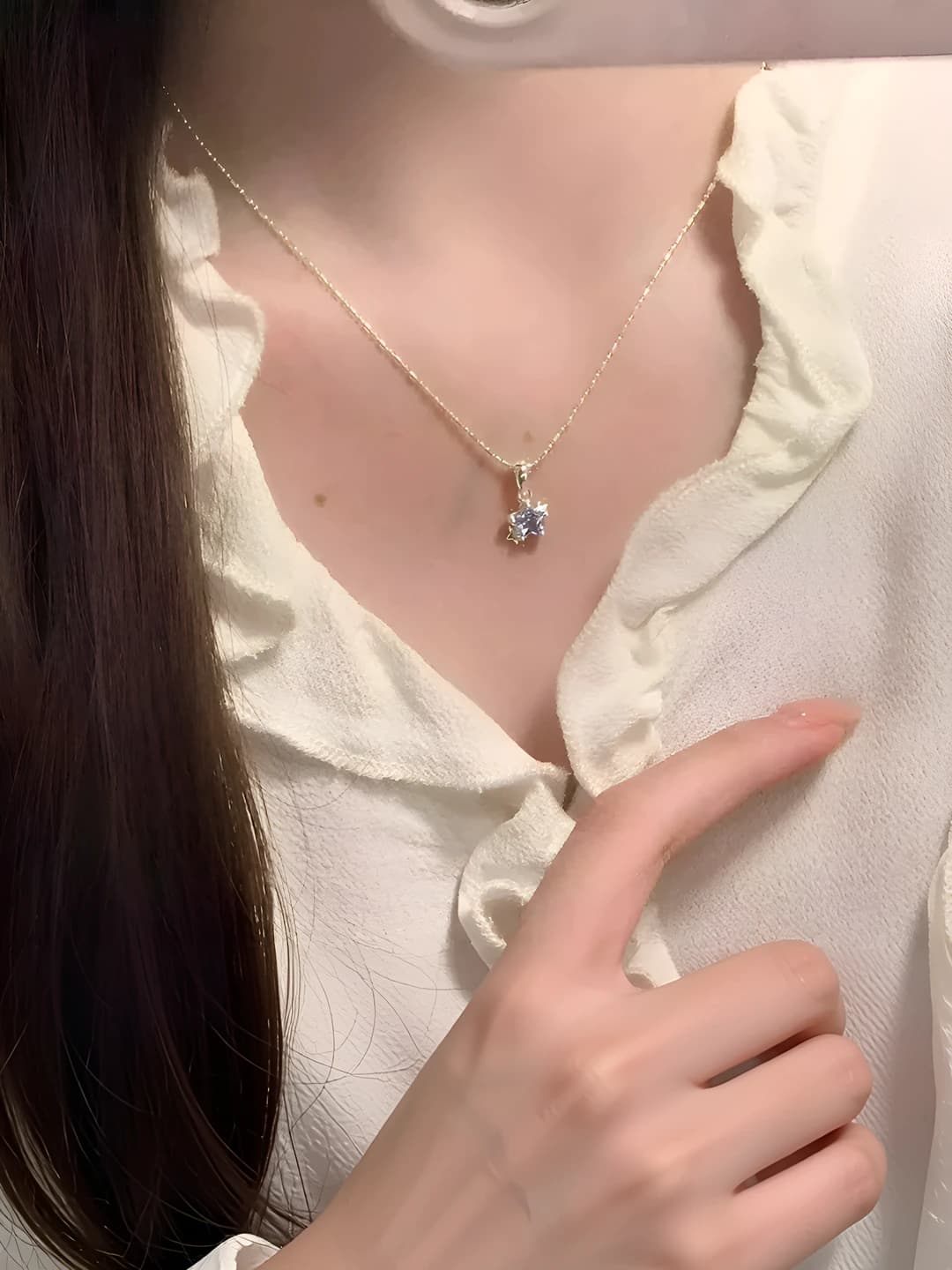 Women's star pendant necklace, ins style design element