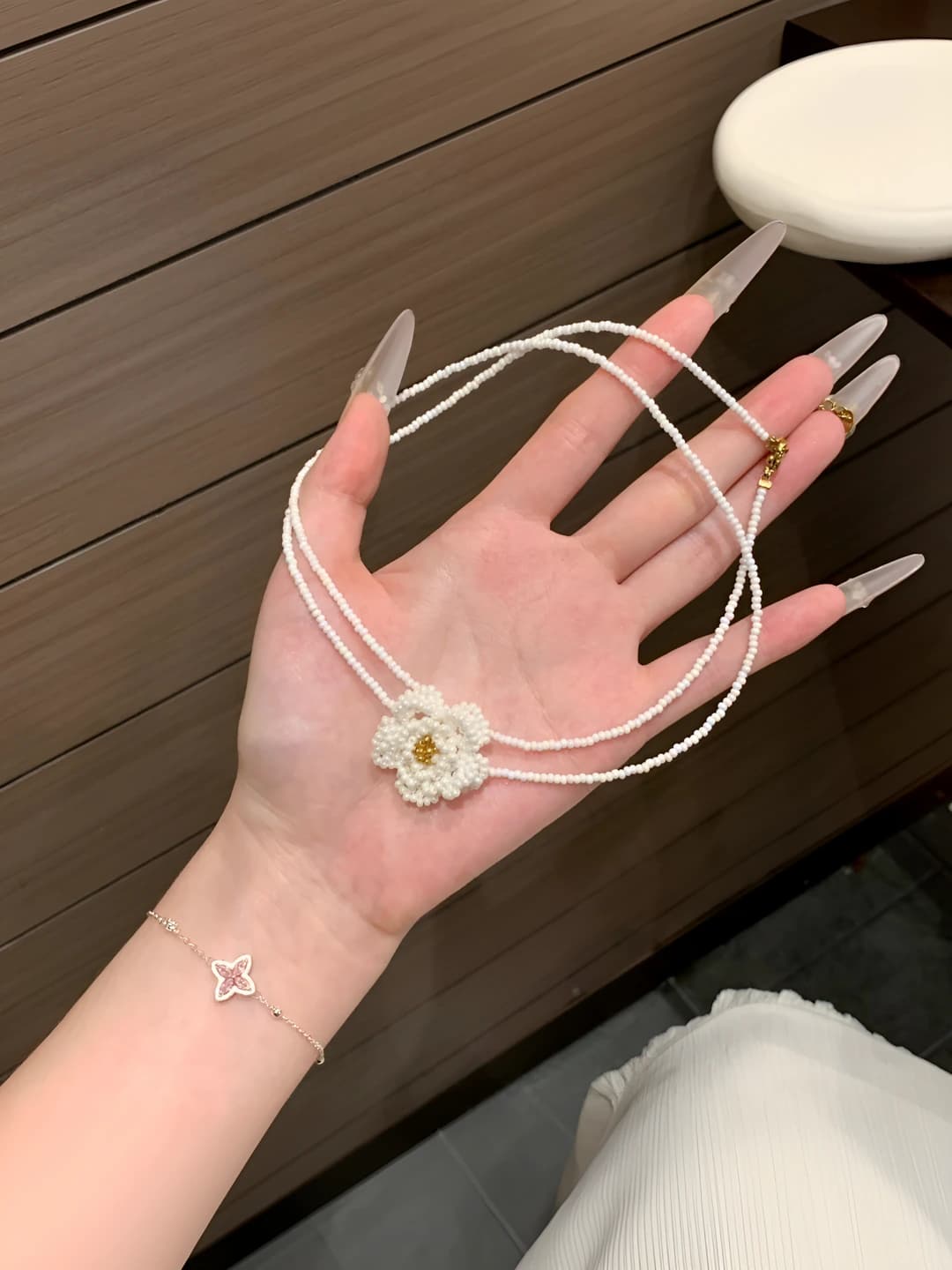 Handmade camellia - necklace