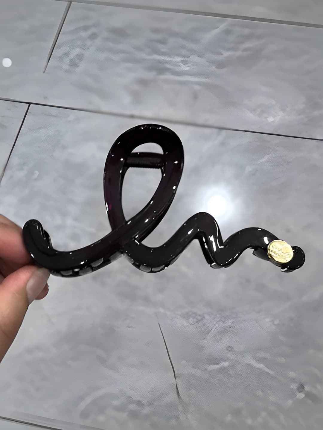 3# Gold bead wavy clip ~12 cm