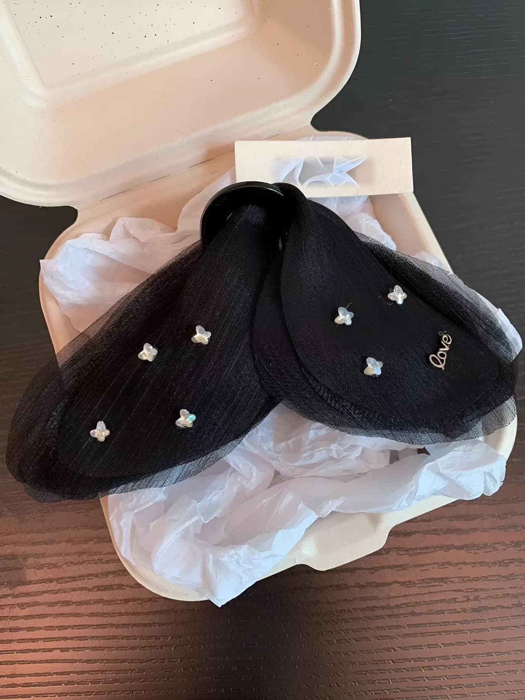 Tulle clip, black