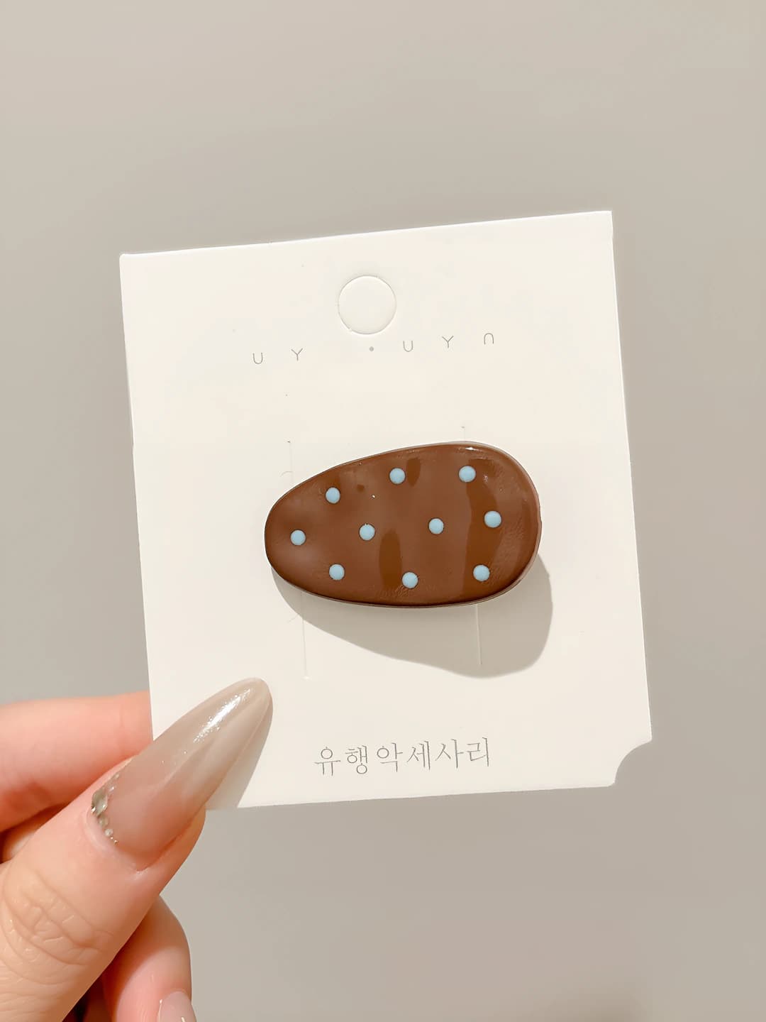 Coffee hair clip 4 cm