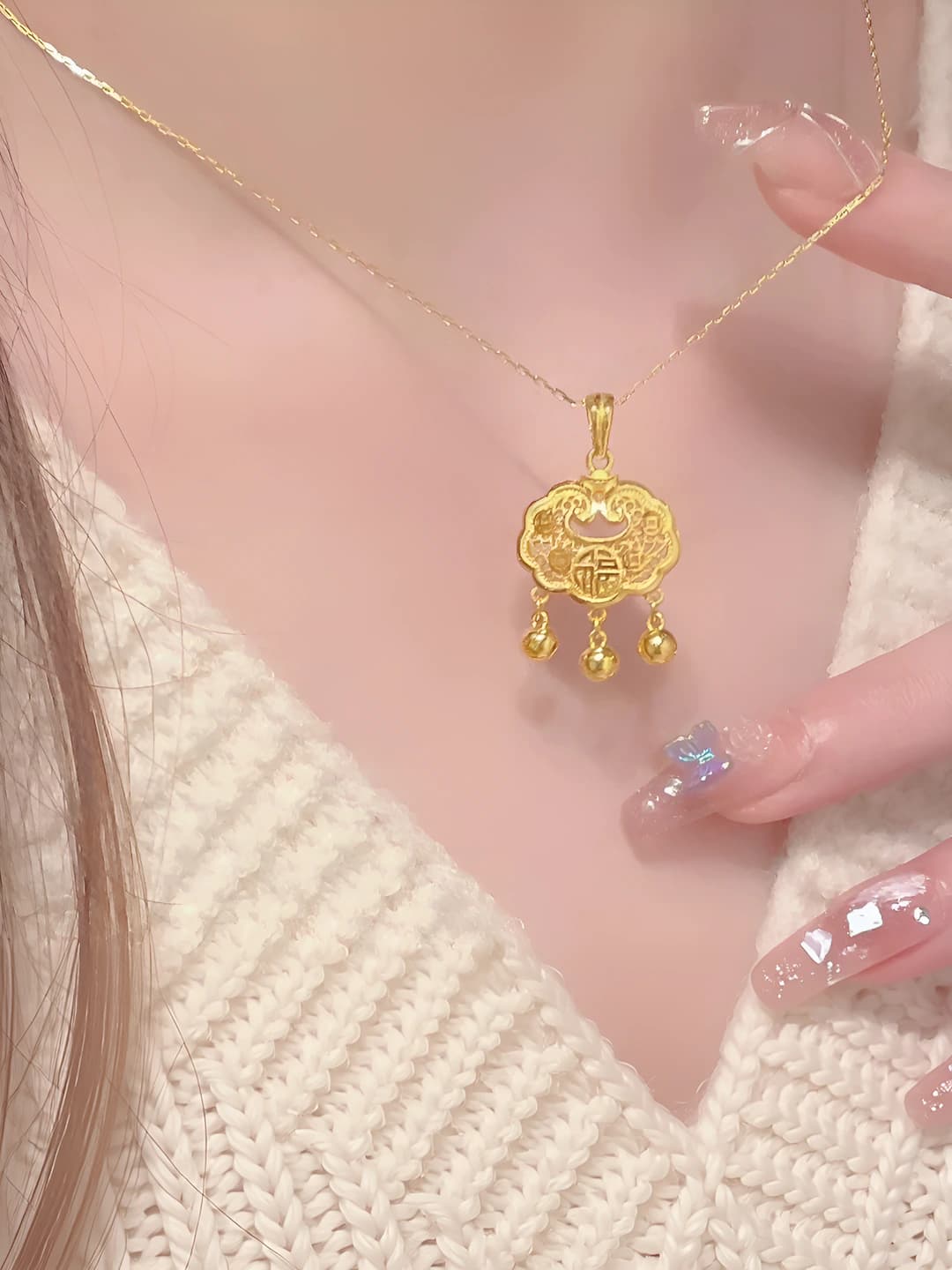 414 Safety lock necklace - Gold