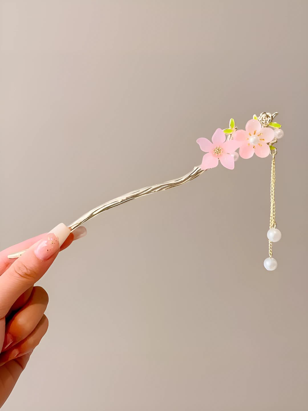[47] Розовый цветок вишни шпилька 15cm