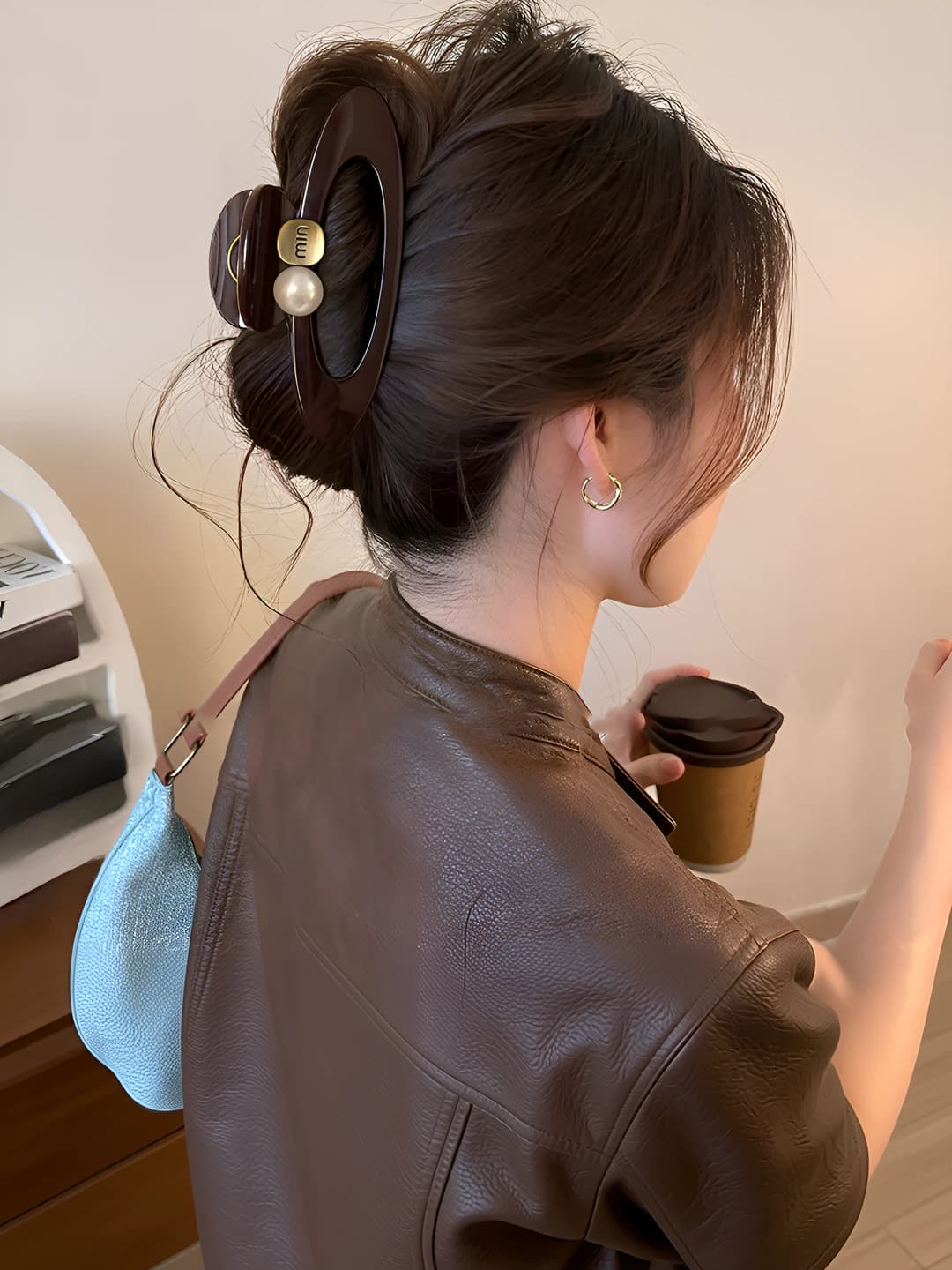 52# Hair clip - Dark coffee
