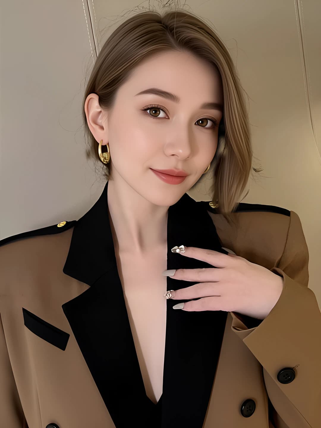 Women's hoop earrings: 2026 new design, OL style, geometric design element, copper material